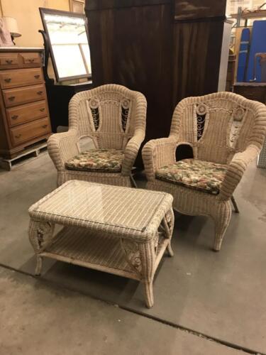 Wicker Chairs and Table Set