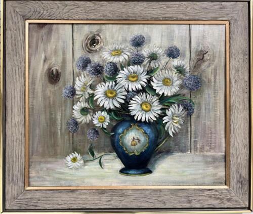 Daisy with Blue Vase unsigned ~25x20